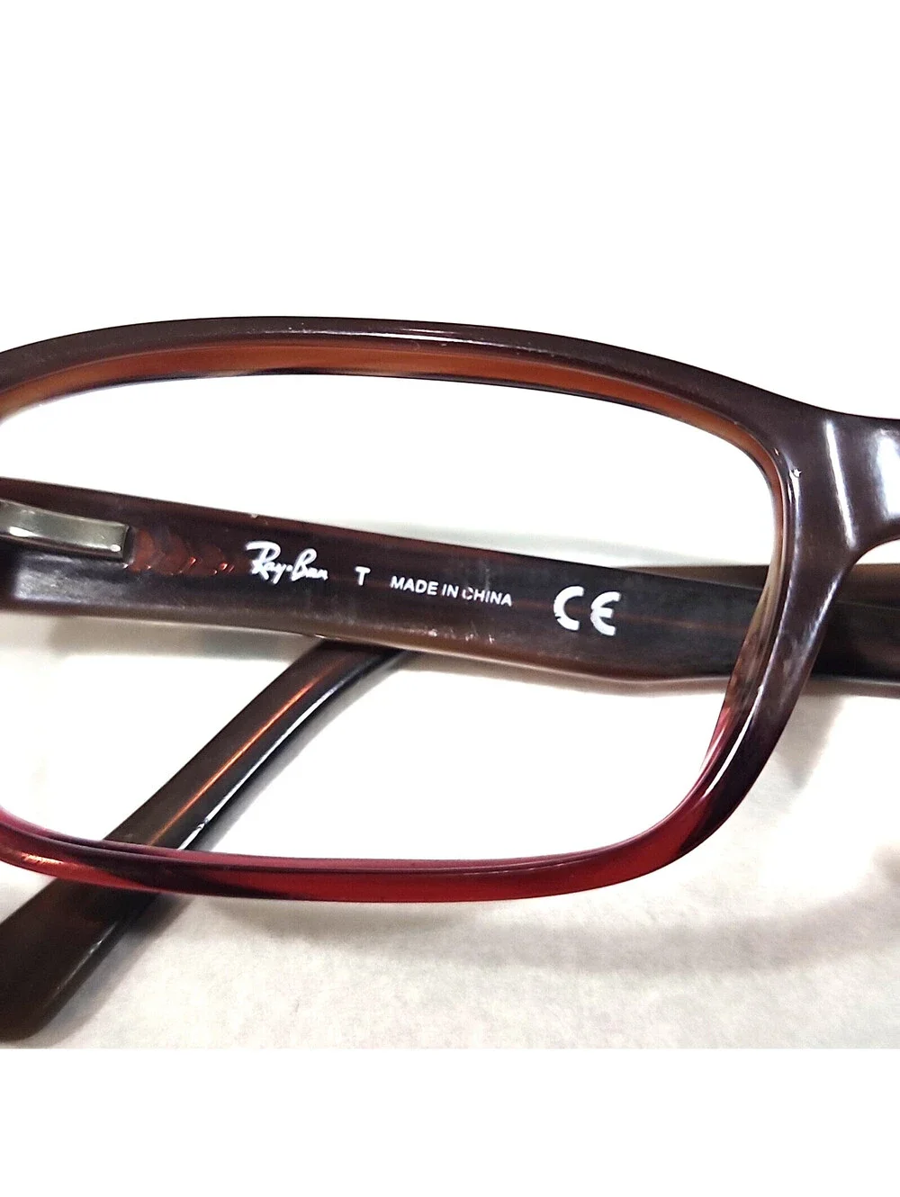 Ray Ban RB5169 5541 Brown Red Fade Rectangle Eyeglasses 54-16 140